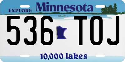 MN license plate 536TOJ