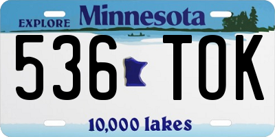 MN license plate 536TOK