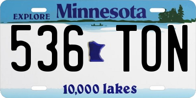 MN license plate 536TON