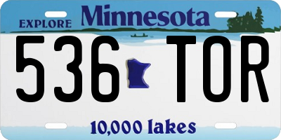 MN license plate 536TOR