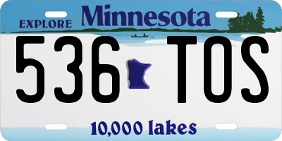 MN license plate 536TOS