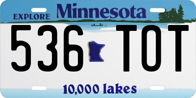 MN license plate 536TOT