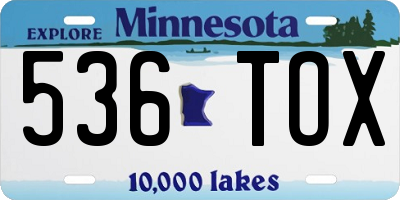 MN license plate 536TOX