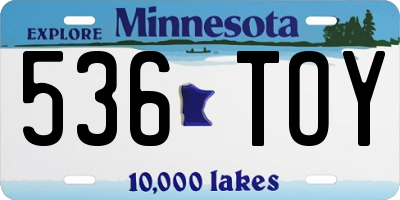MN license plate 536TOY