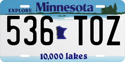 MN license plate 536TOZ