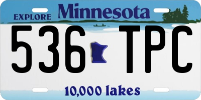 MN license plate 536TPC