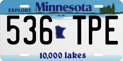MN license plate 536TPE