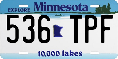 MN license plate 536TPF