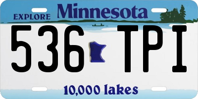 MN license plate 536TPI