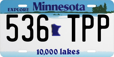 MN license plate 536TPP