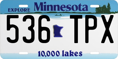 MN license plate 536TPX