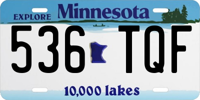 MN license plate 536TQF
