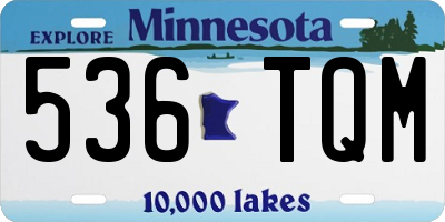 MN license plate 536TQM