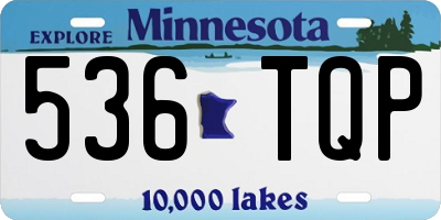 MN license plate 536TQP