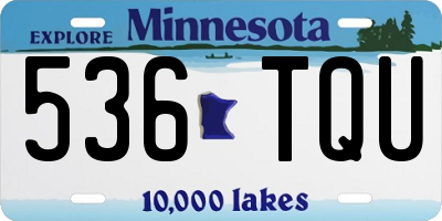MN license plate 536TQU