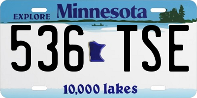 MN license plate 536TSE