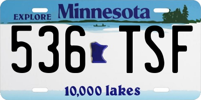 MN license plate 536TSF