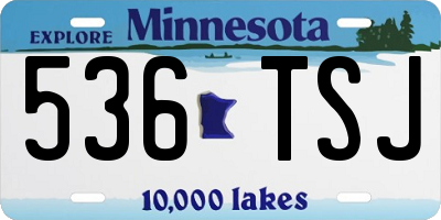 MN license plate 536TSJ