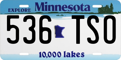 MN license plate 536TSO