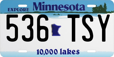 MN license plate 536TSY