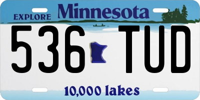 MN license plate 536TUD