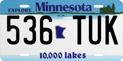 MN license plate 536TUK