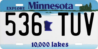 MN license plate 536TUV