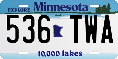 MN license plate 536TWA