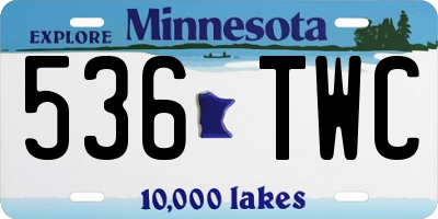 MN license plate 536TWC