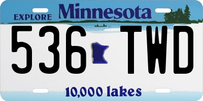 MN license plate 536TWD