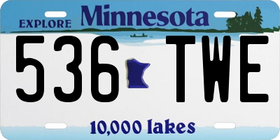 MN license plate 536TWE