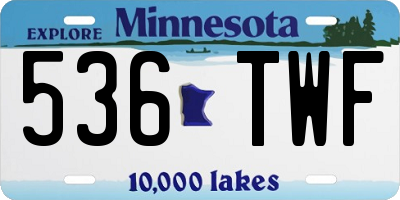 MN license plate 536TWF