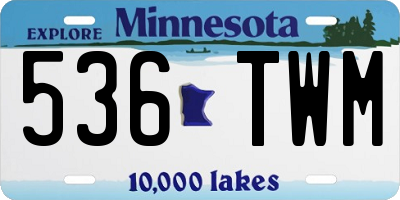 MN license plate 536TWM
