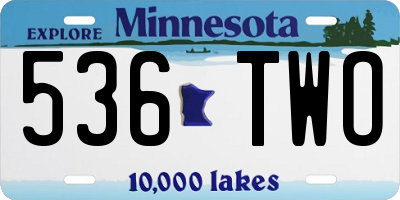 MN license plate 536TWO
