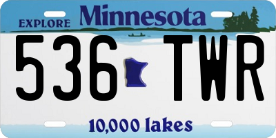 MN license plate 536TWR