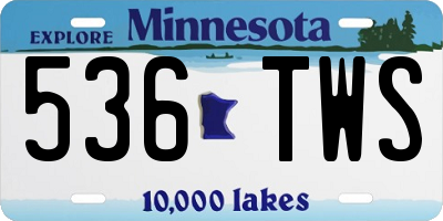 MN license plate 536TWS