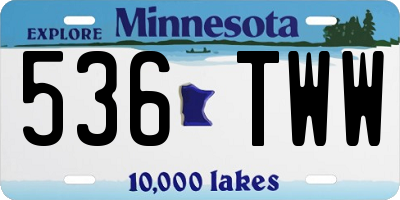 MN license plate 536TWW
