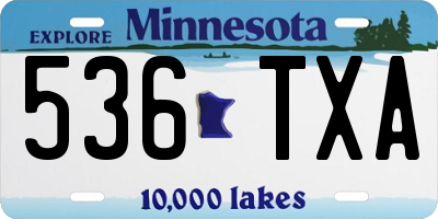 MN license plate 536TXA