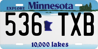 MN license plate 536TXB