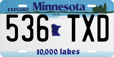 MN license plate 536TXD