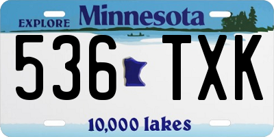 MN license plate 536TXK