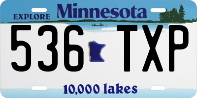 MN license plate 536TXP