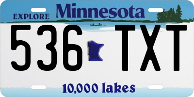 MN license plate 536TXT