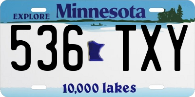MN license plate 536TXY