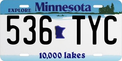 MN license plate 536TYC