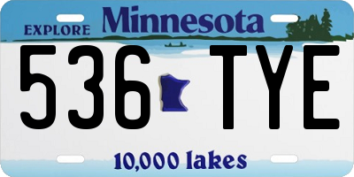 MN license plate 536TYE