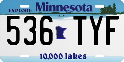 MN license plate 536TYF