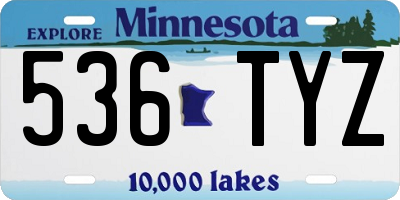 MN license plate 536TYZ