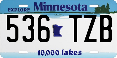 MN license plate 536TZB