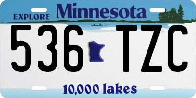 MN license plate 536TZC